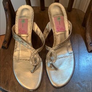 Lilly Pulitzer Gold Sandals